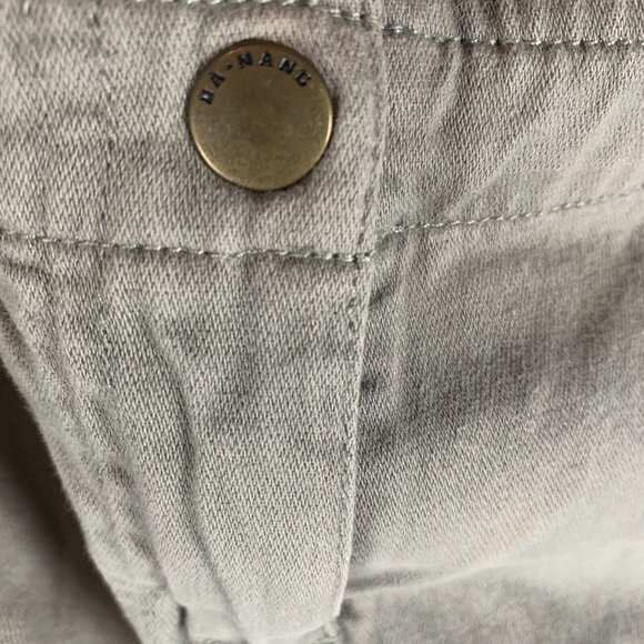 Da-Nang Pants Women's Small Olive Green Floral Embroidery Mid-Rise Straight 9700 - Picture 7 of 16